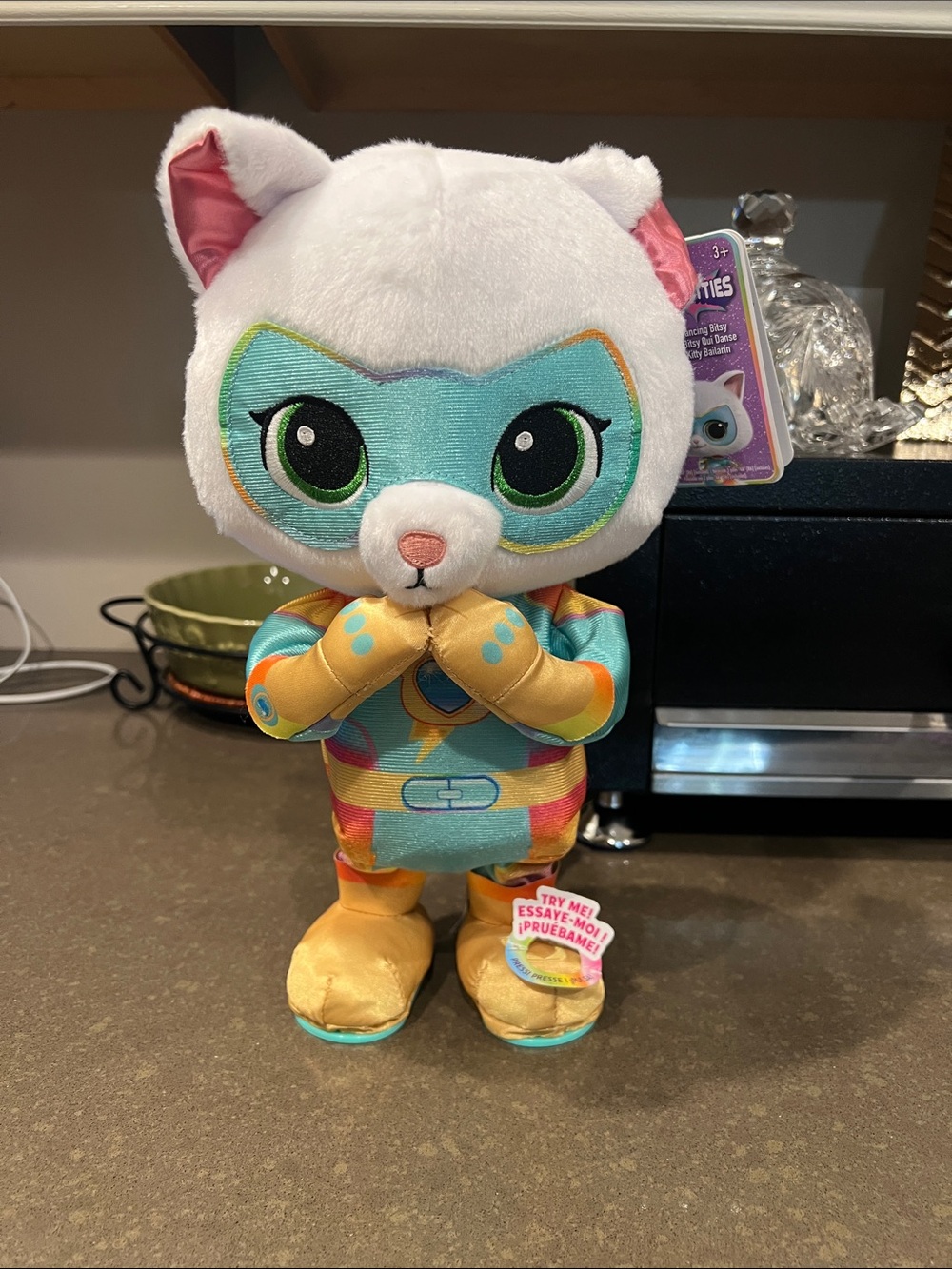Disney Superhero Cat Plush - White, Teal, Yellow, Pink